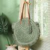 Rattan round tote