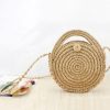 Beach Straw Bags  Handbag Crossbody Small Round Bag