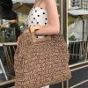 Women's Straw Tote Bag Summer Beach Bag Large Casual Handbags Exquisite Woven Fashion Large Rectangle Top Handle Bag Shopper Bag