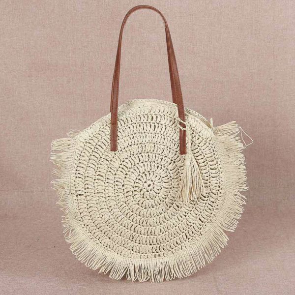 Rattan round tote - Image 3